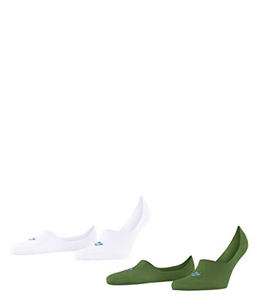 Burlington Men's Everyday 2-Pack Cotton Invisible Socks, Plain, 2 Pairs, Green (Fir Green 7656) - new, 41-42 on sale